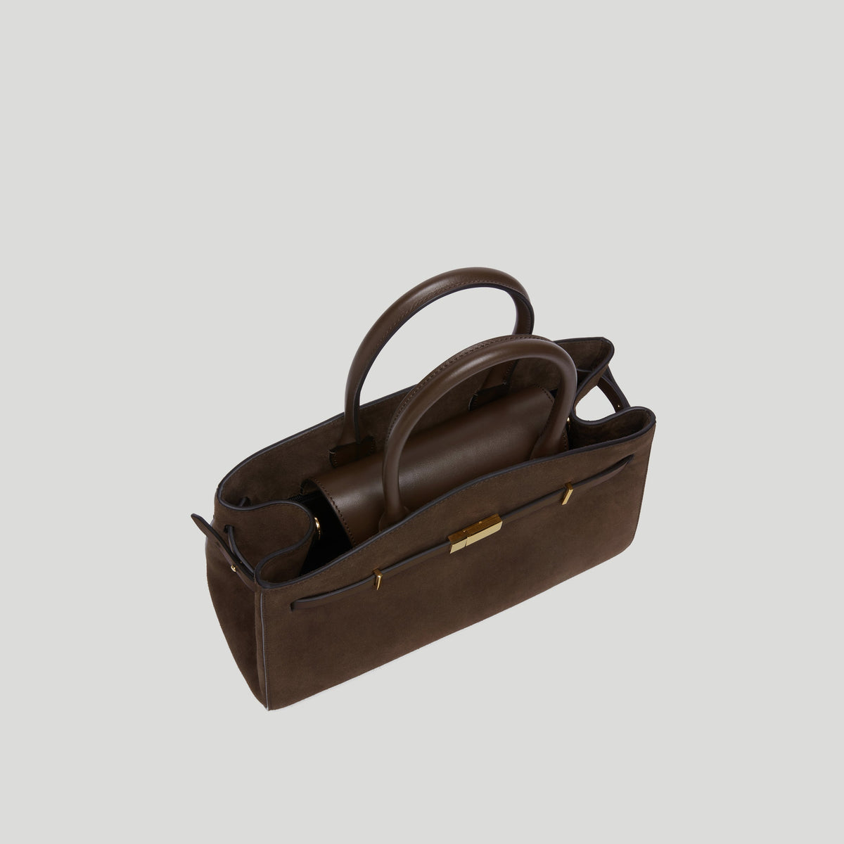 Exclusive The Midi Hudson — Midi — Size mocha suede & mocha smooth — Top View