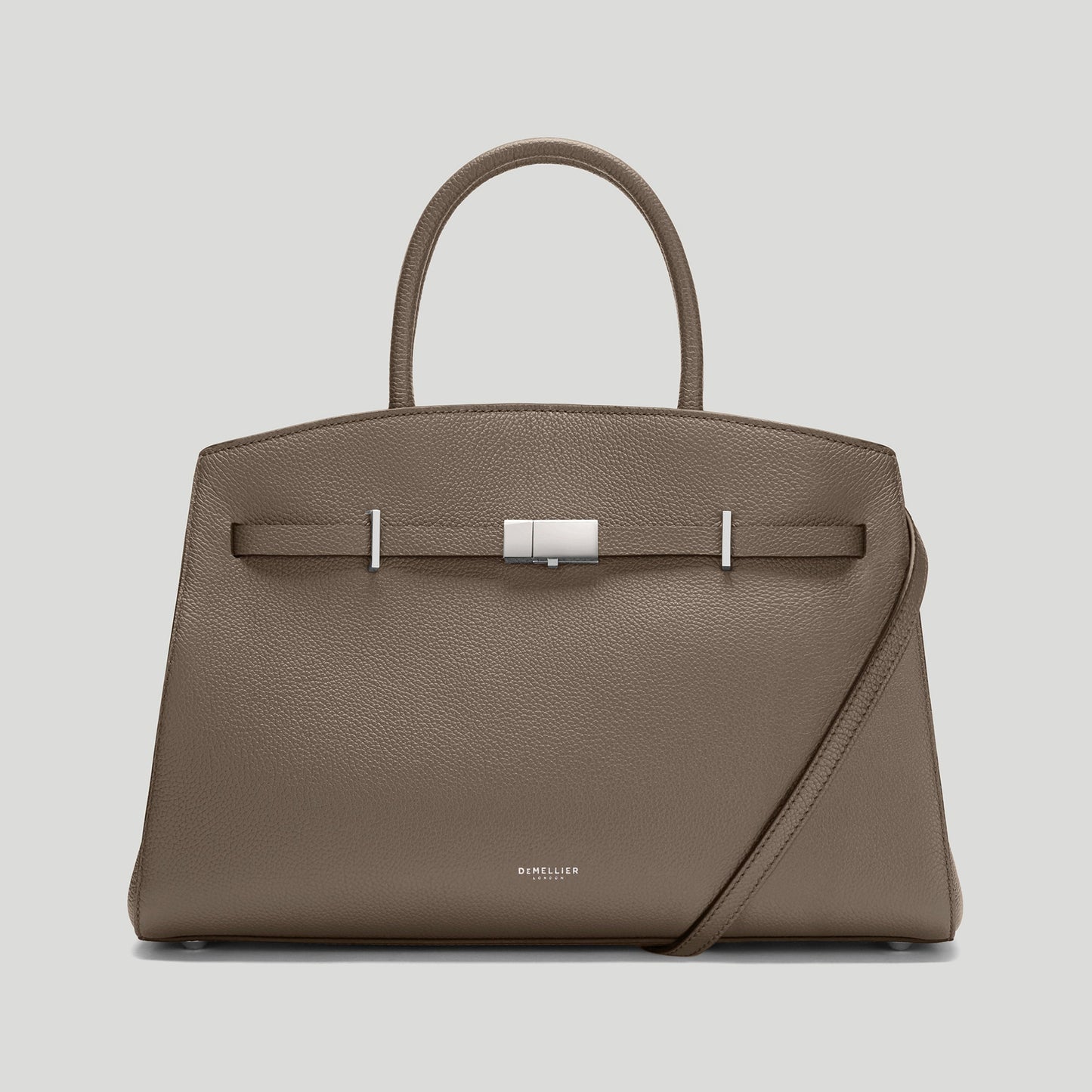 Exclusive The Midi Hudson — Midi — Size dark taupe small grain — Front View