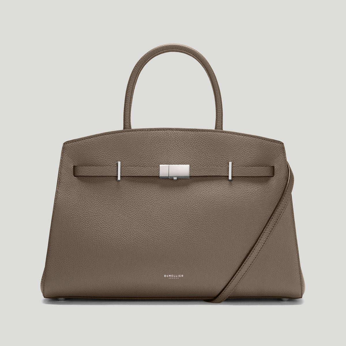 Exclusive The Midi Hudson — Midi — Size dark taupe small grain — Front View