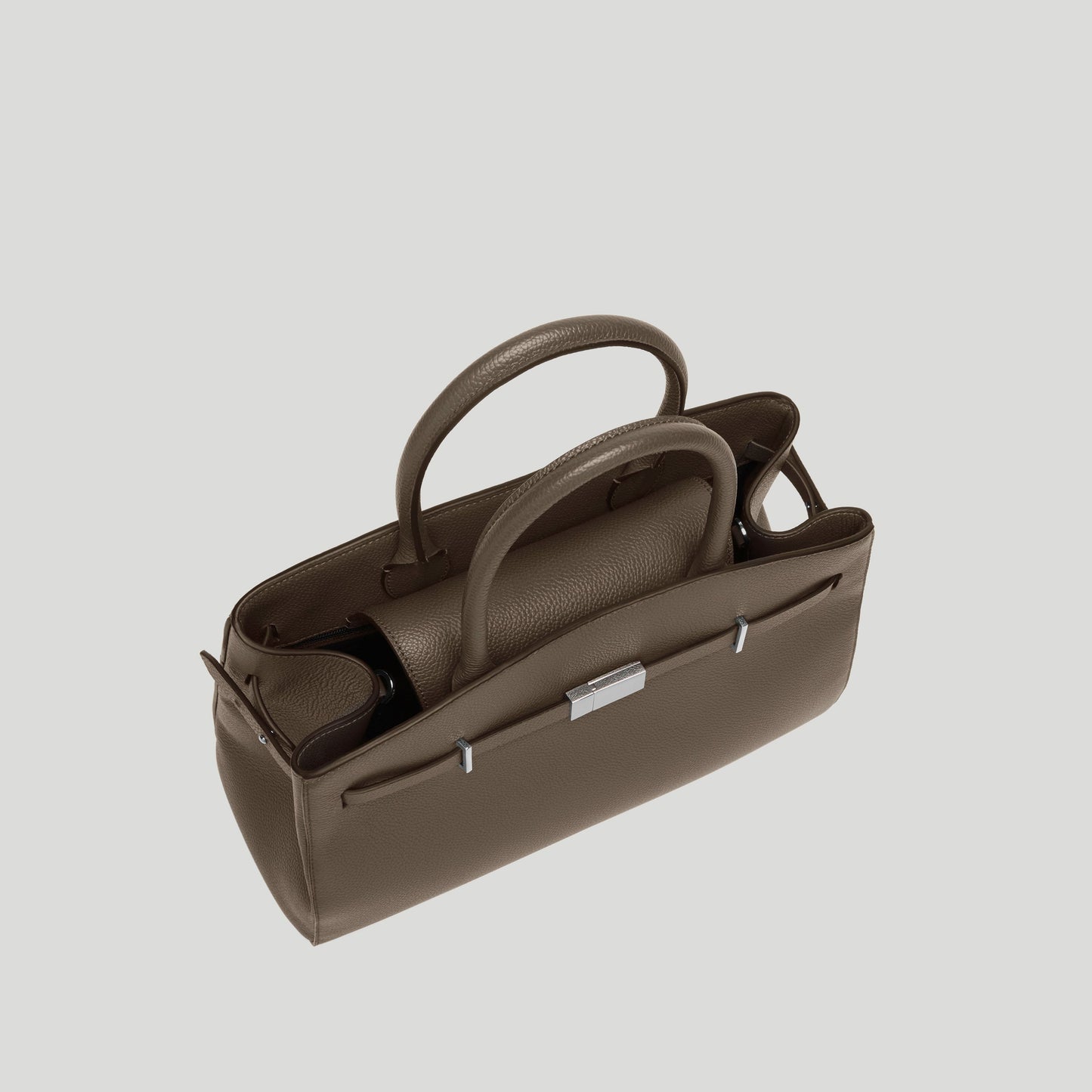 Exclusive The Midi Hudson — Midi — Size dark taupe small grain — Top View