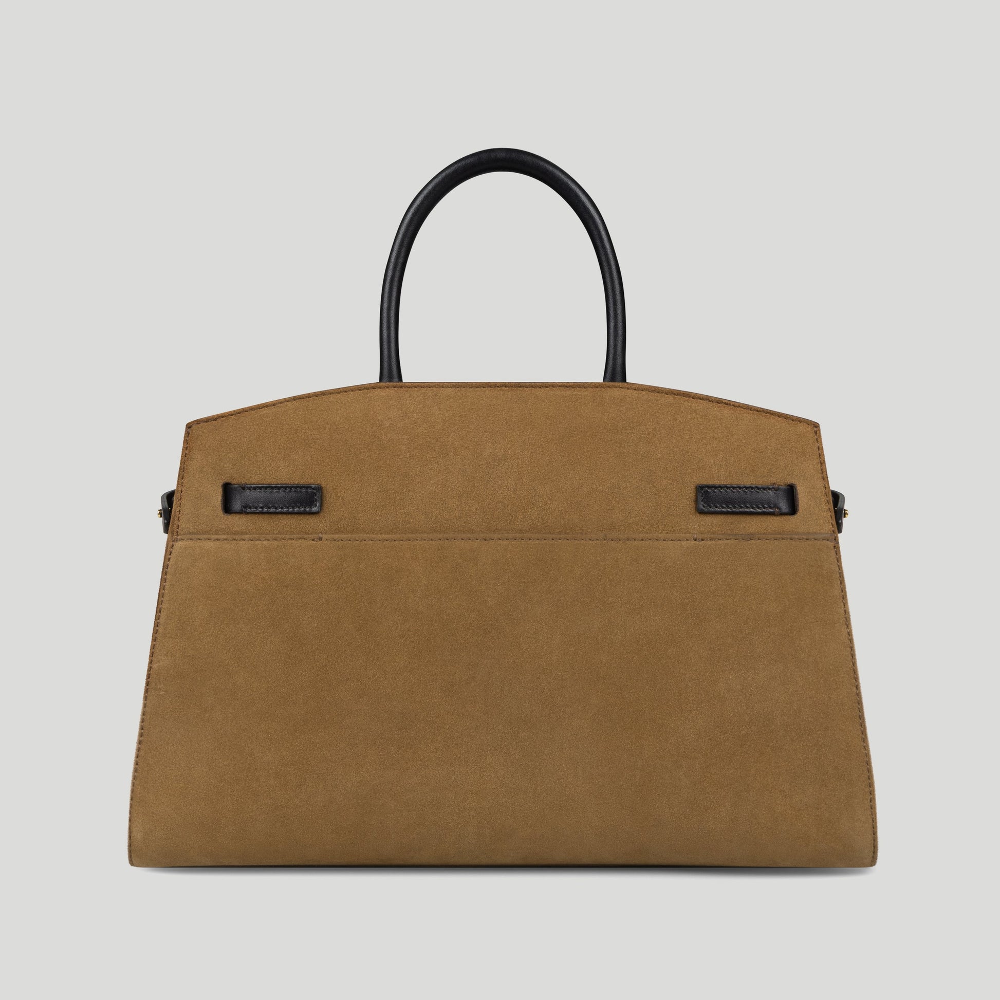 Exclusive The Midi Hudson — Midi — Size tobacco suede & black smooth — Detail View