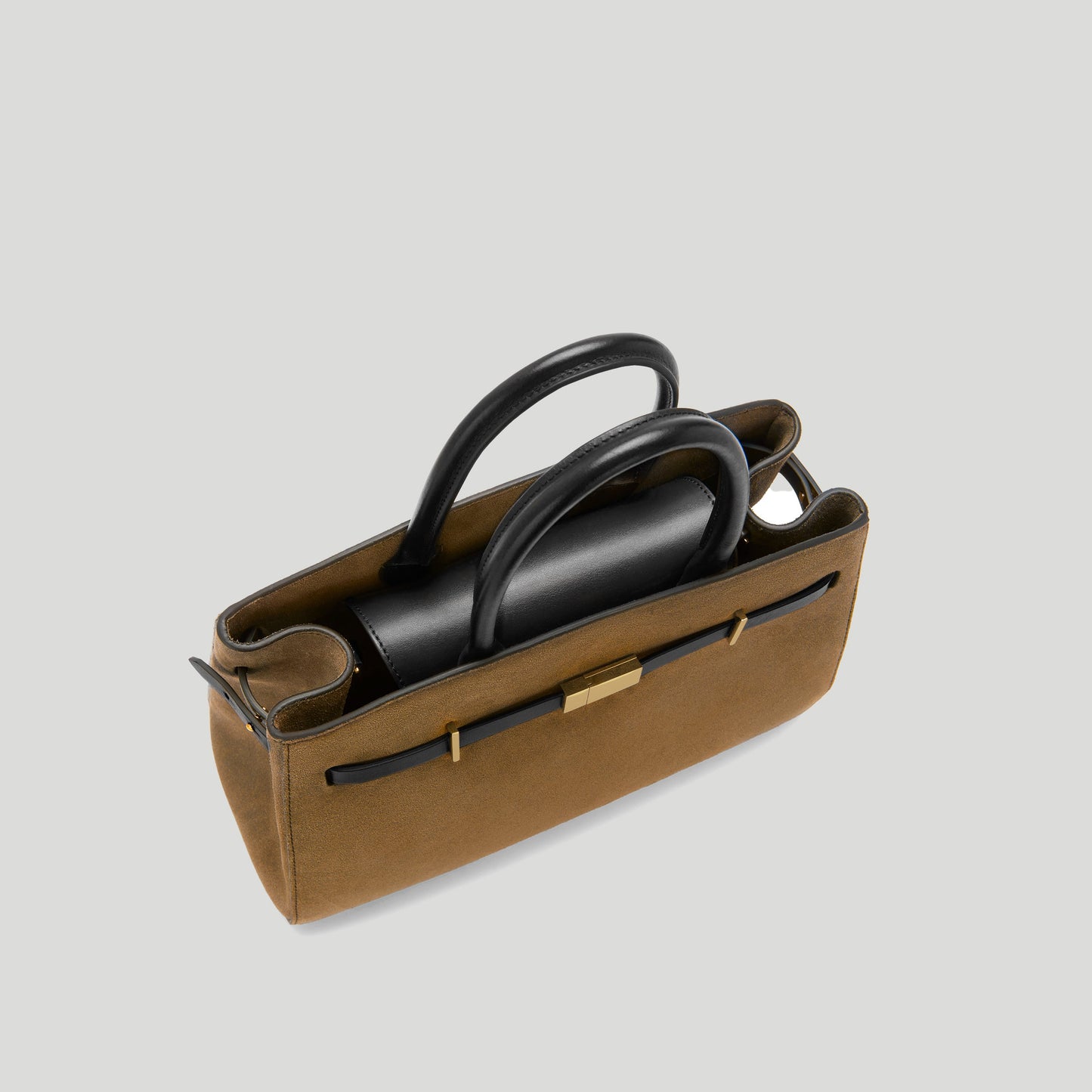 Exclusive The Midi Hudson — Midi — Size tobacco suede & black smooth — Back View
