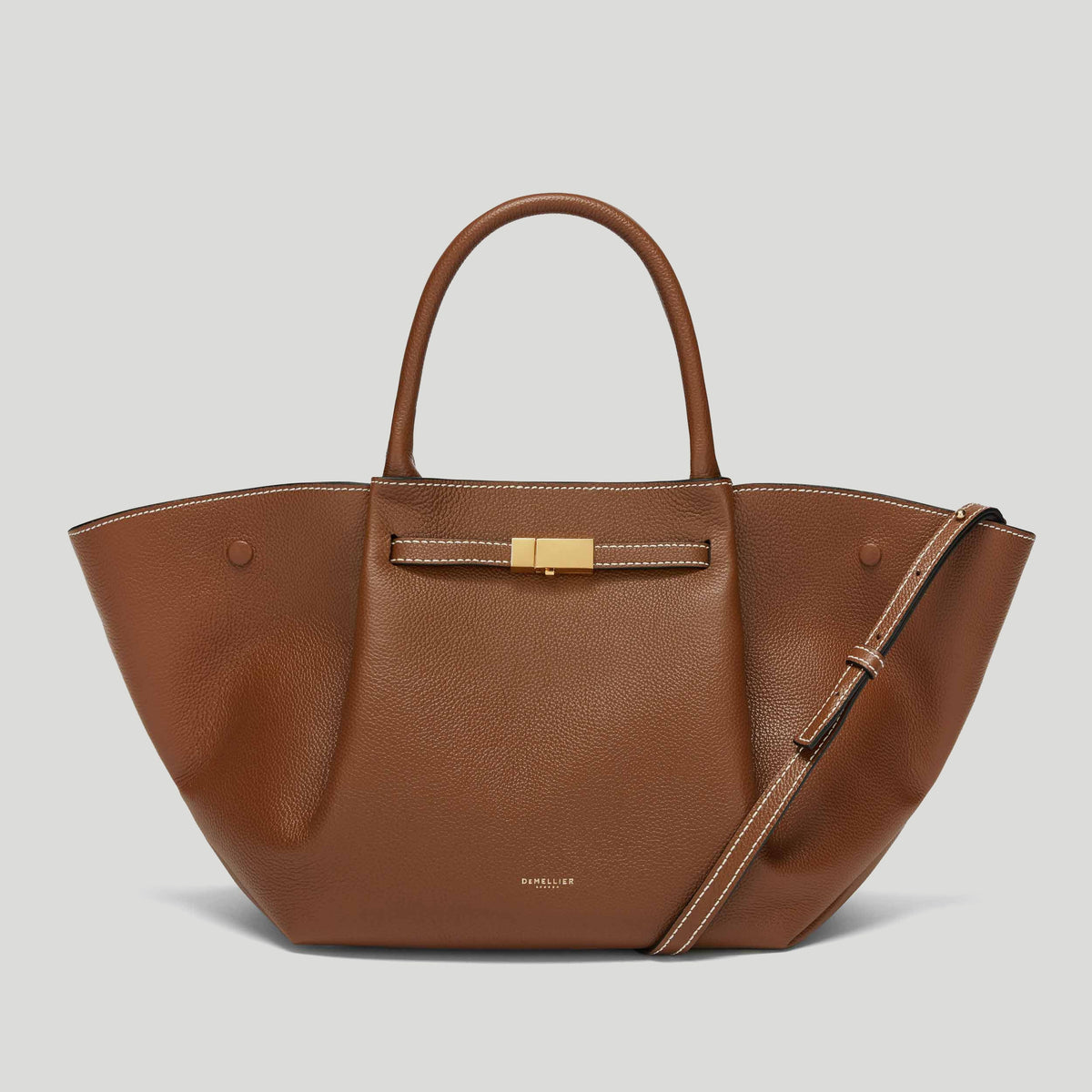 Exclusive The Midi New York — Midi — Size tan small grain ecru stitching — Front View
