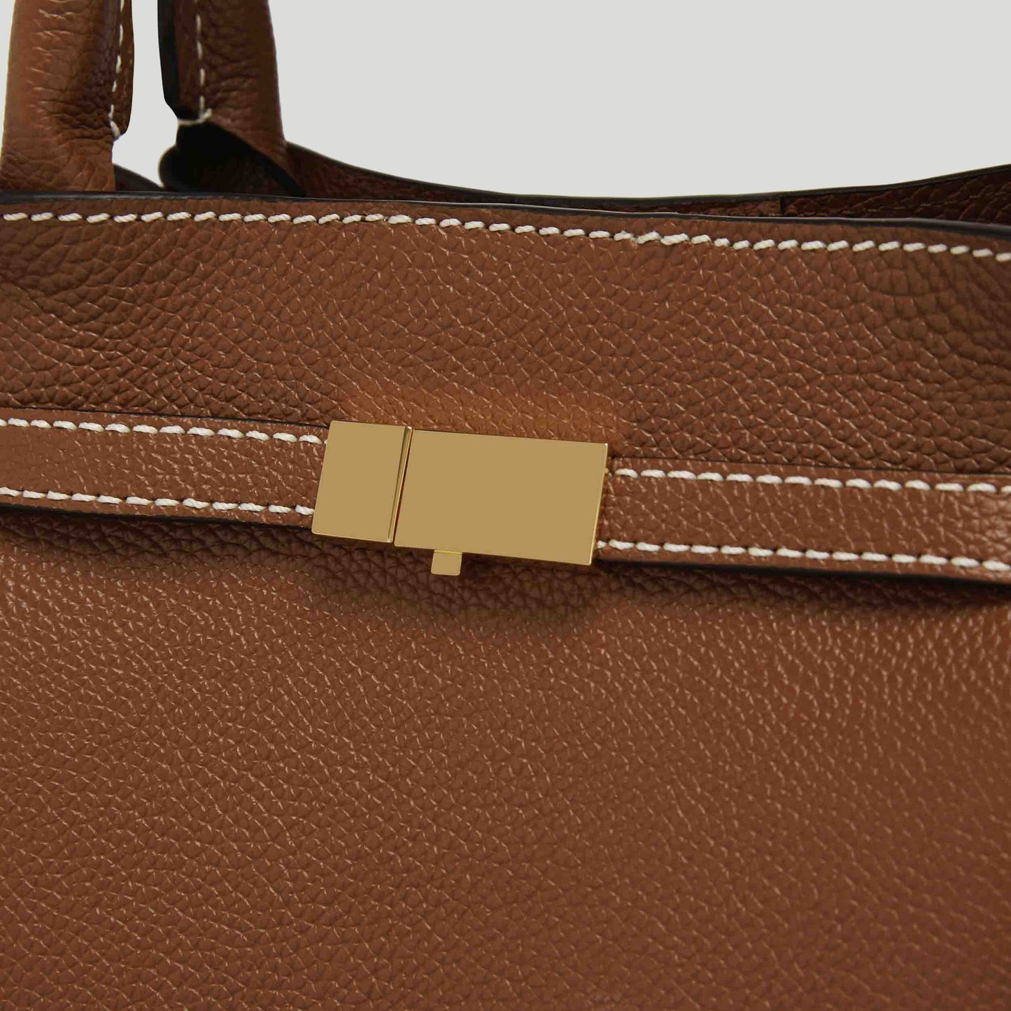 Exclusive The Midi New York — Midi — Size tan small grain ecru stitching — Back View