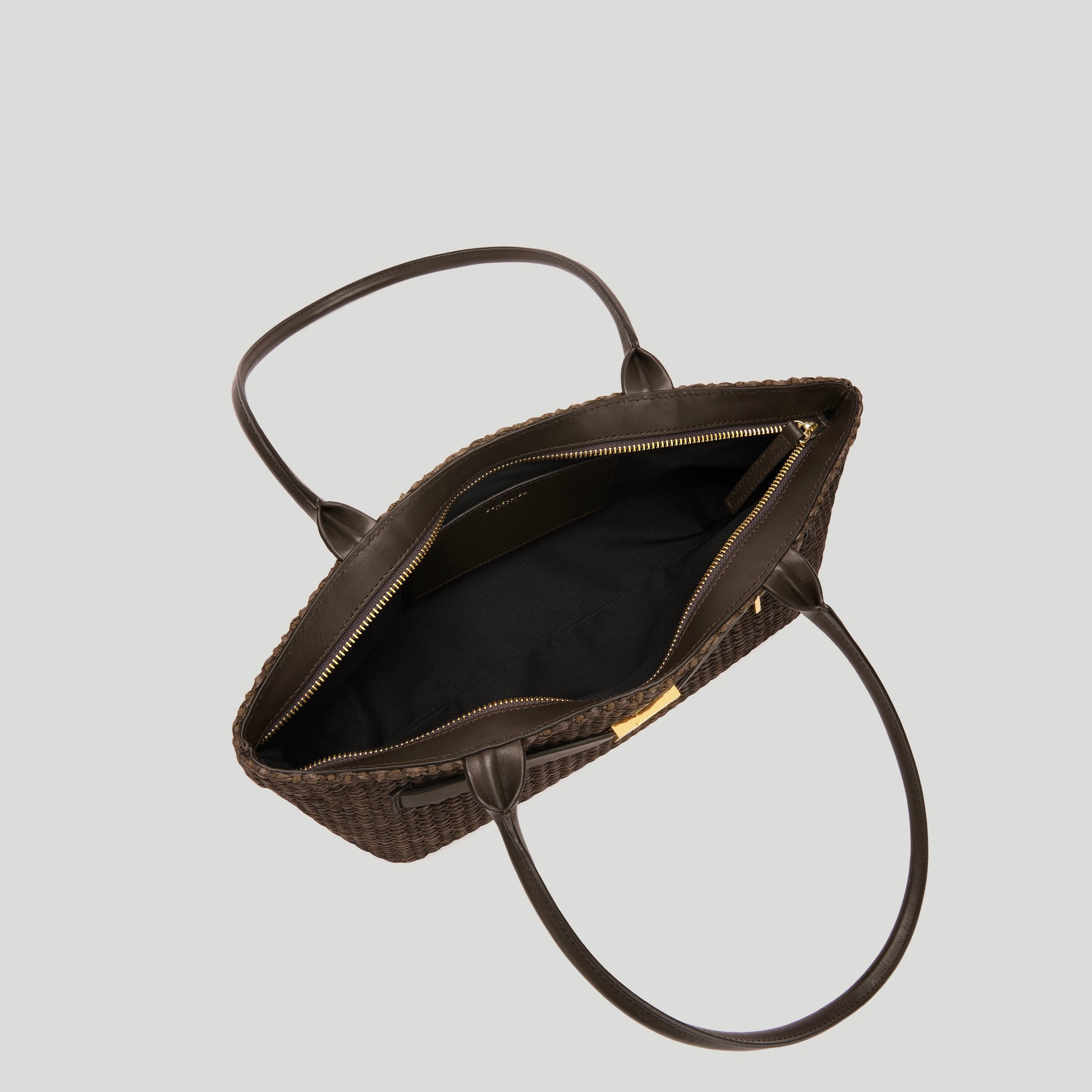 Exclusive The New York Shoulder — One Size — Size espresso raffia — Top View