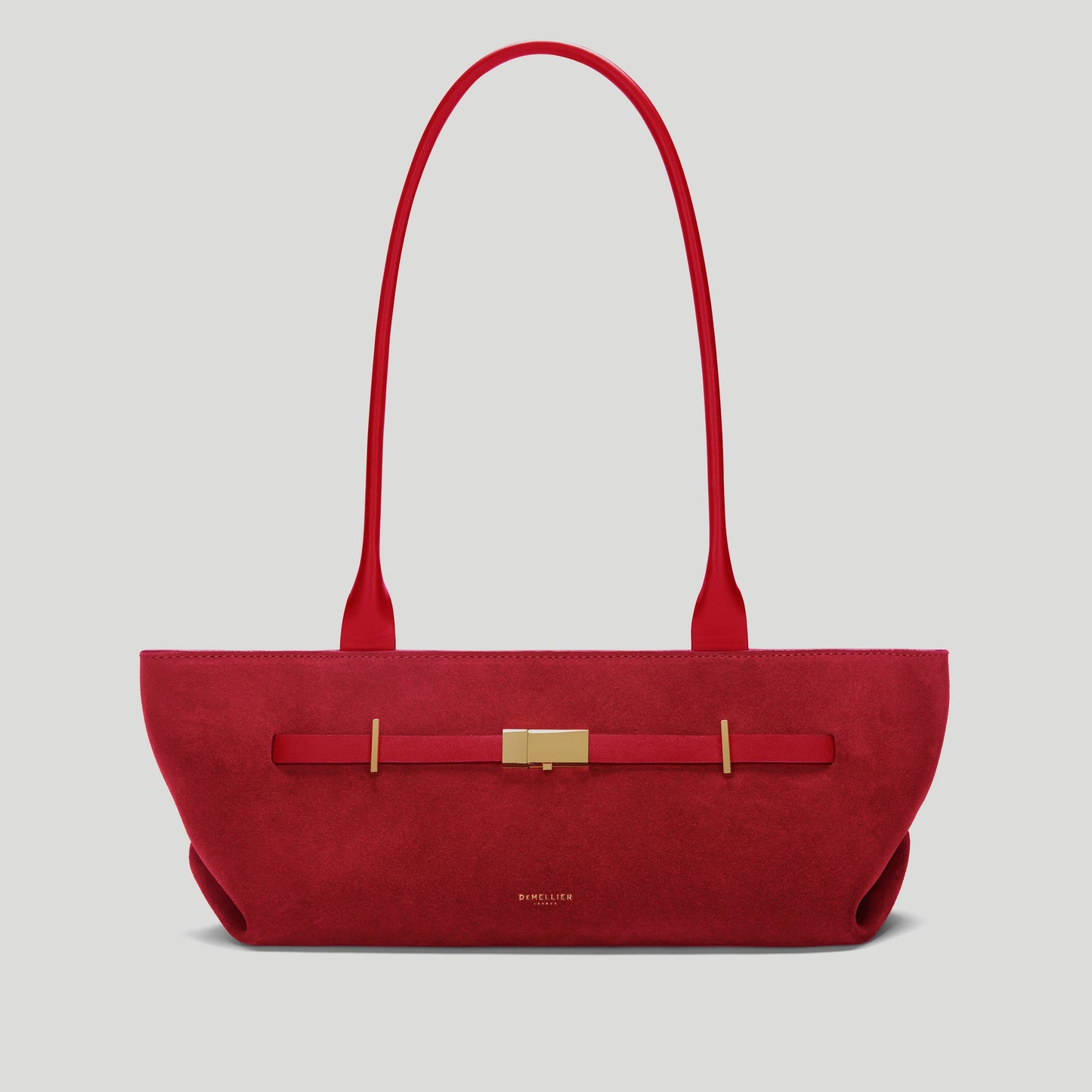 Exclusive The New York Shoulder — One Size — Size berry red suede — Front View