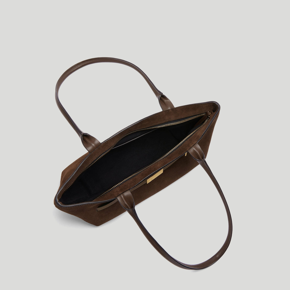 Exclusive The New York Shoulder — One Size — Size mocha suede & mocha smooth — Top View