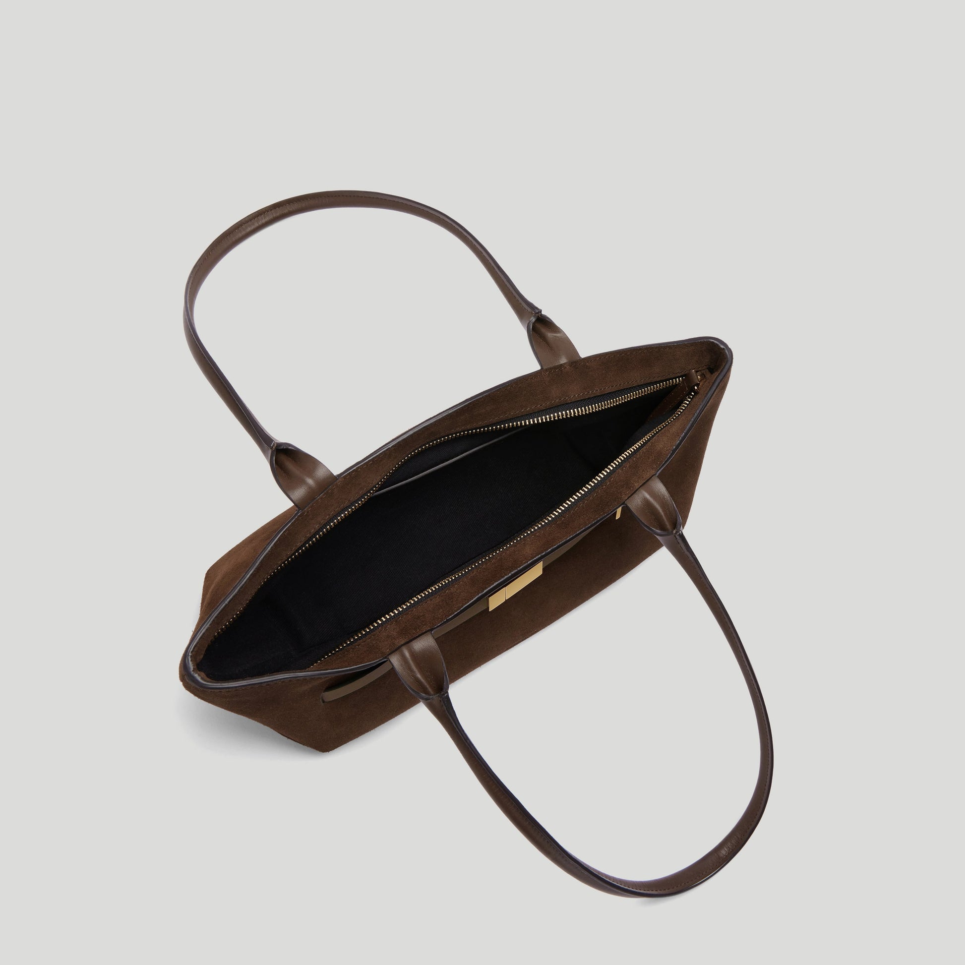 Exclusive The New York Shoulder — One Size — Size mocha suede & mocha smooth — Top View