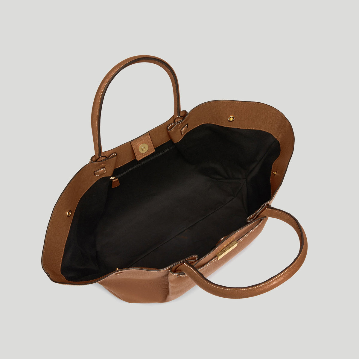 Exclusive The New York — One Size — Size tan small grain ecru stitching — Top View