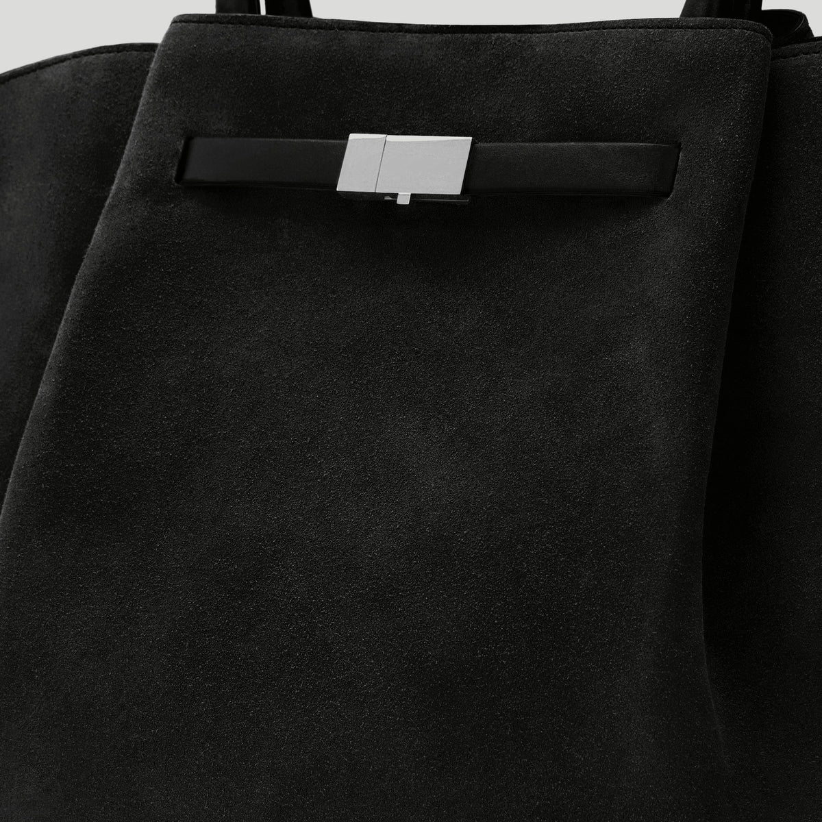 Exclusive The New York — One Size — Size black suede with silver hardware — Side View