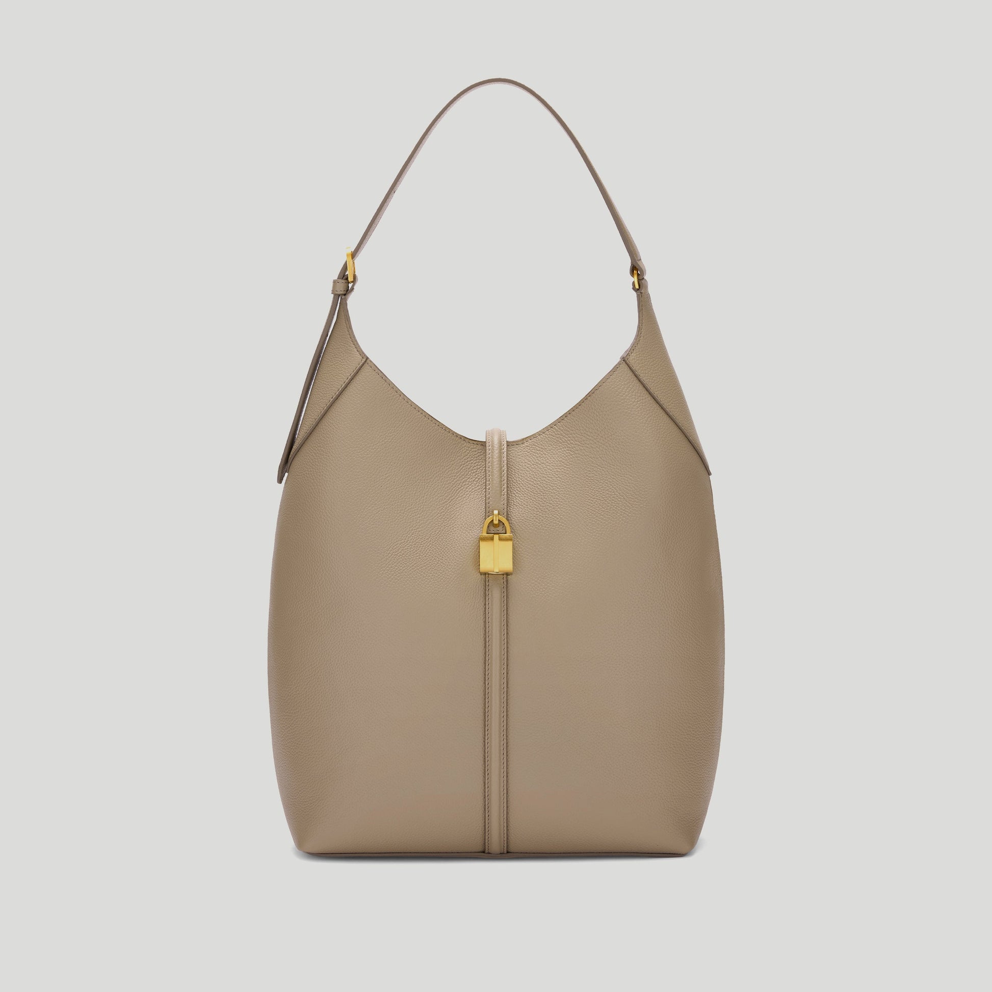 Exclusive The Large Siena Bucket — Large — Size light taupe small grain — Front View