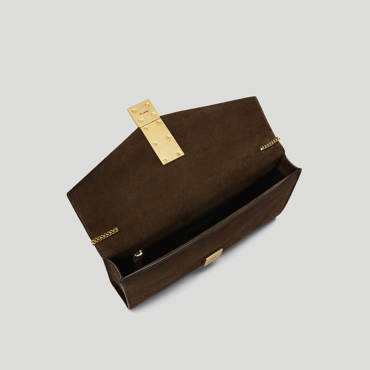 Exclusive The Vancouver Clutch — One Size — Size mocha suede & mocha smooth — Top View
