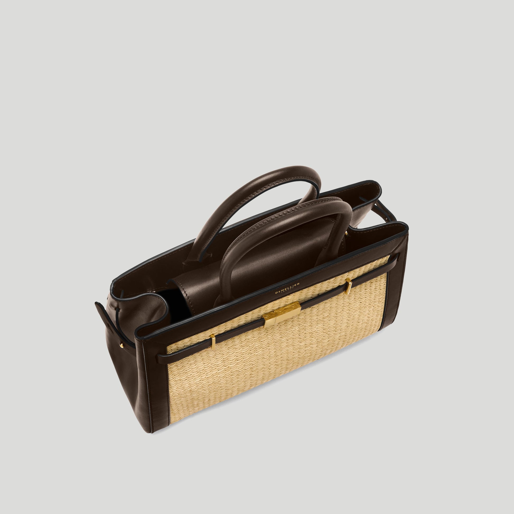 Exclusive The Midi Hudson — Midi — Size warm raffia & mocha smooth — Top View