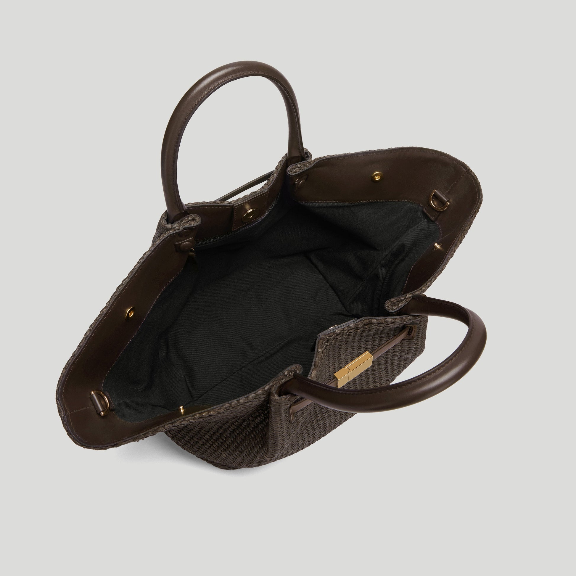 Exclusive The Midi New York — Midi — Size espresso raffia & espresso smooth — Back View