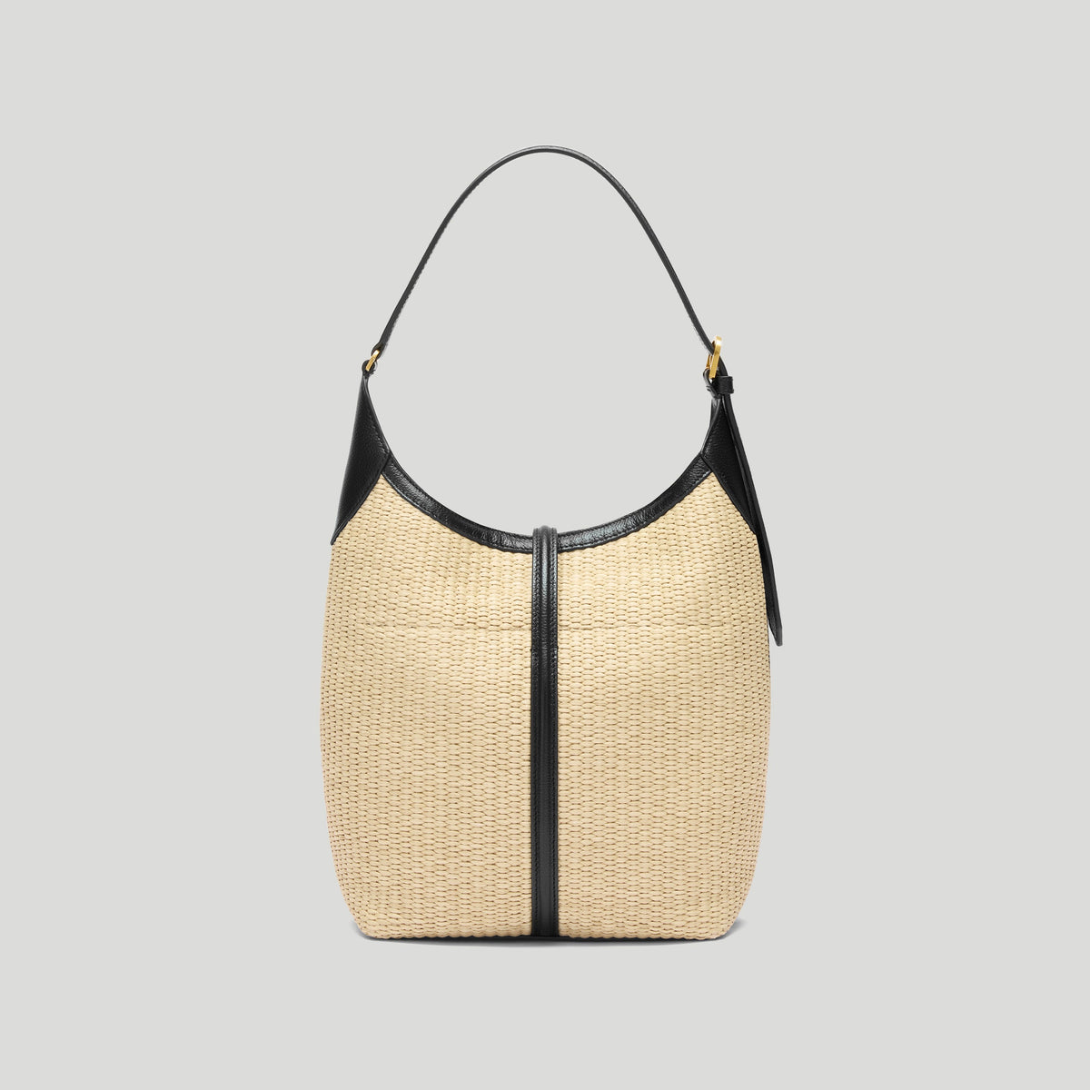 Exclusive The Siena Bucket — One Size — Size natural raffia & black smooth — Lifestyle View