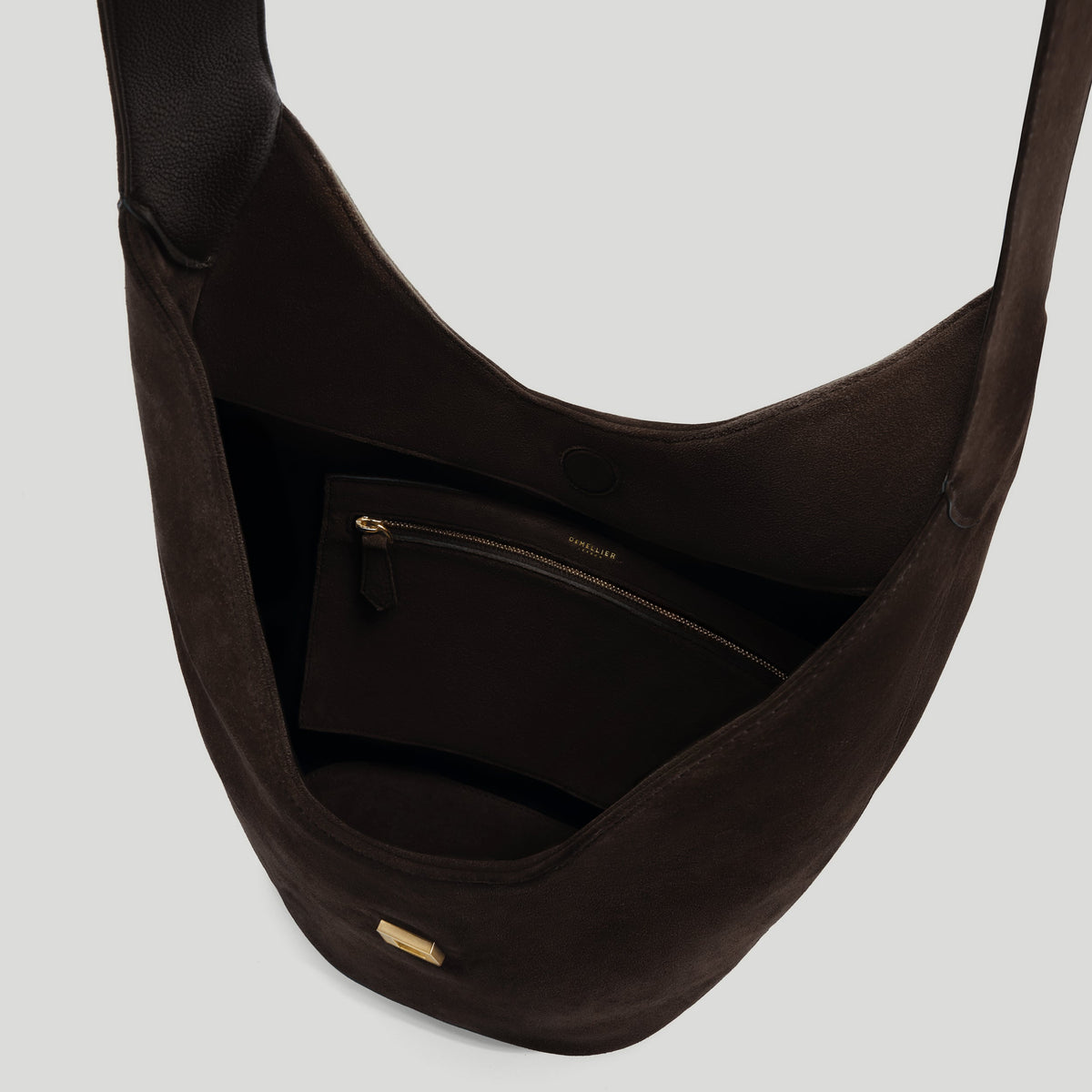 Exclusive The Siena Crossbody — One Size — Size dark chocolate suede — Top View