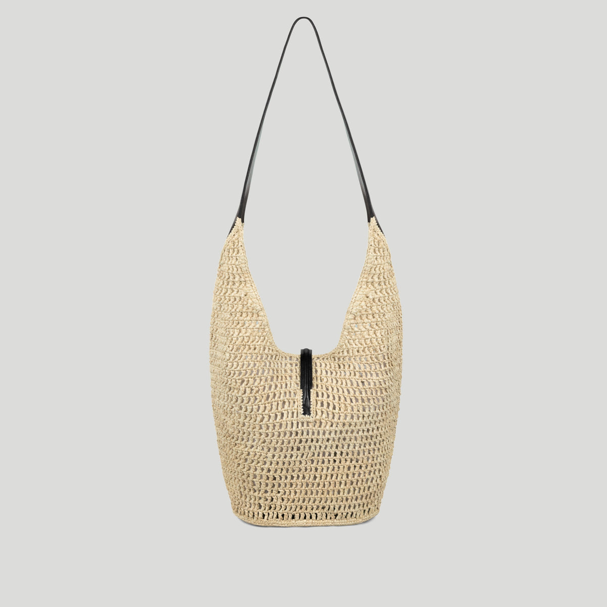 Exclusive The Siena Crossbody — One Size — Size natural raffia & black smooth — Lifestyle View