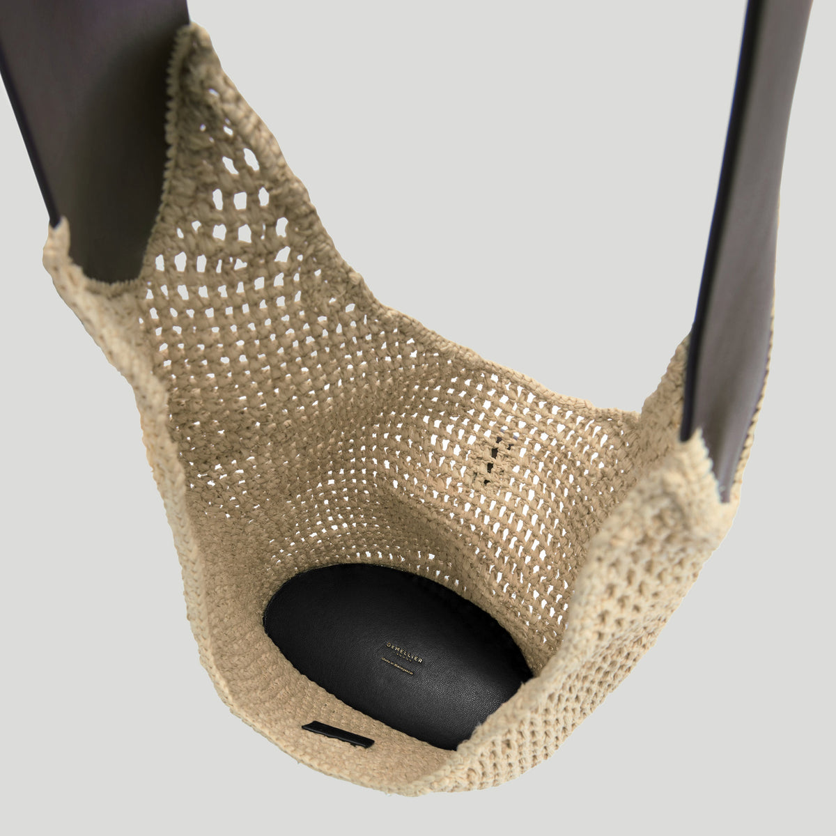 Exclusive The Siena Crossbody — One Size — Size natural raffia & black smooth — Detail View