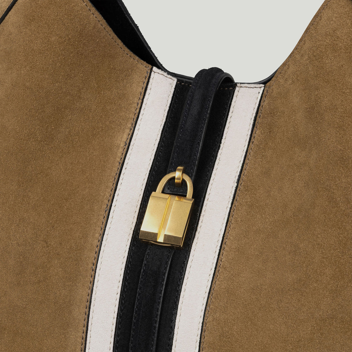 Exclusive The Large Siena Bucket — Large — Size tobacco suede & black suede — Back View