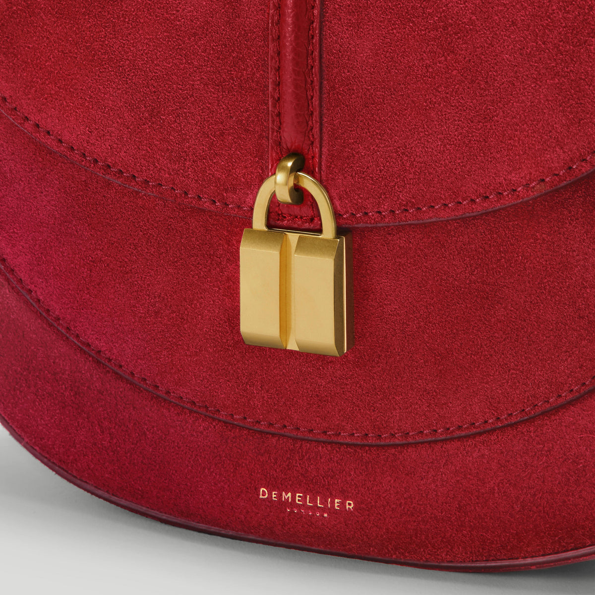 Exclusive The Siena Saddle — One Size — Size berry red suede — Back View