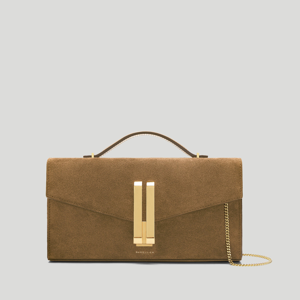 Exclusive The Vancouver Clutch — One Size — Size tobacco suede — Front View
