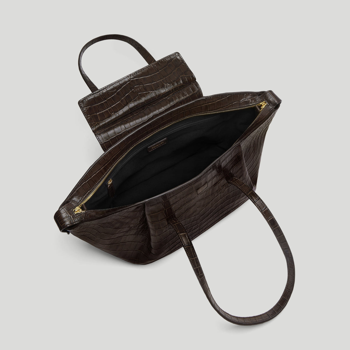 Exclusive The Midi Brooklyn — Midi — Size dark chocolate croc-effect — Top View