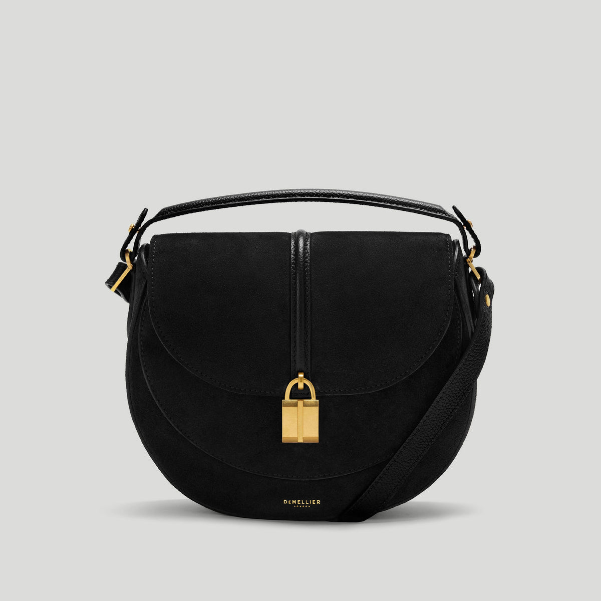 Exclusive The Siena Saddle — One Size — Size black suede — Front View