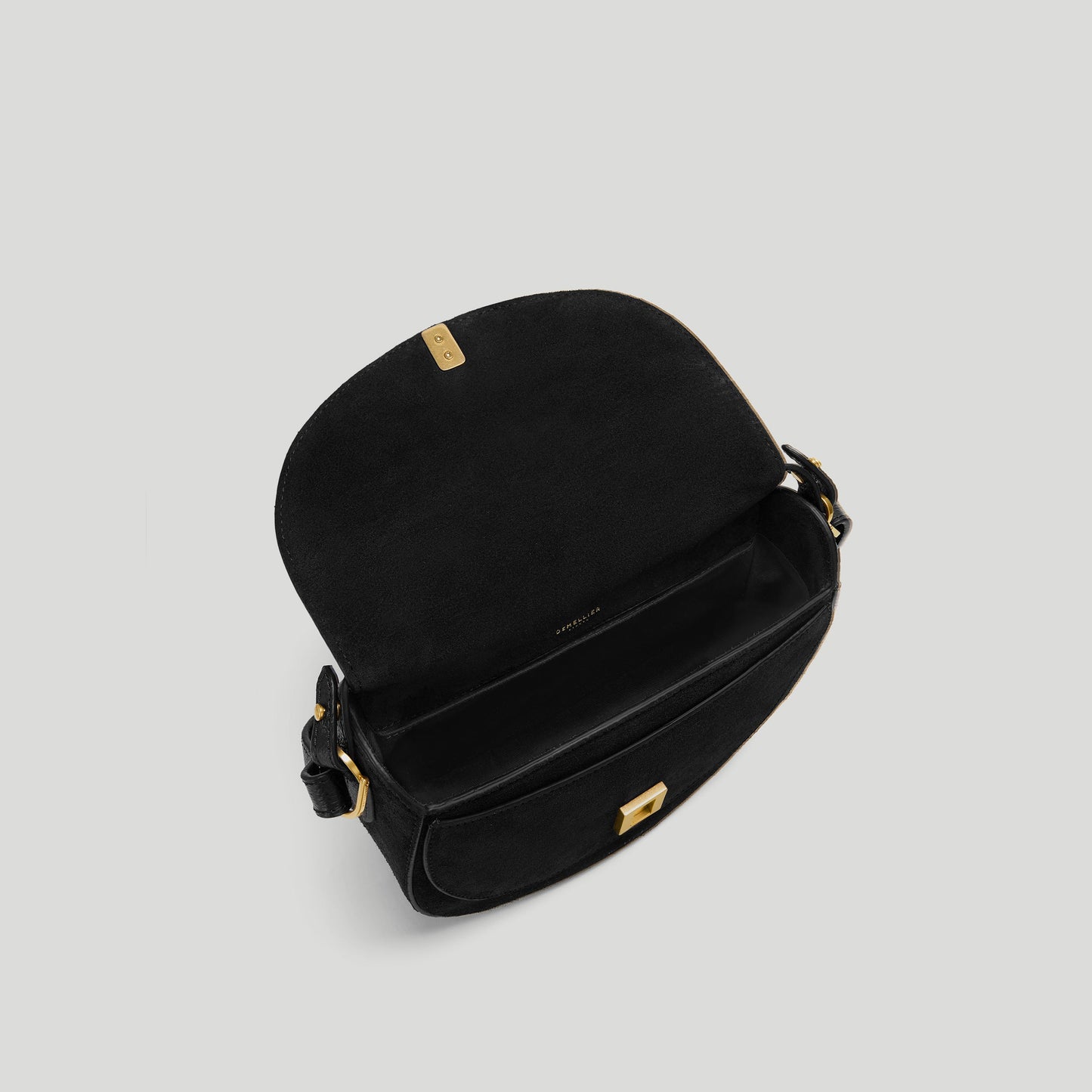 Exclusive The Siena Saddle — One Size — Size black suede — Top View