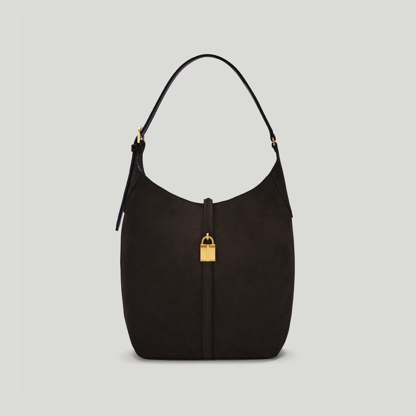 Exclusive The Siena Bucket — One Size — Size dark chocolate suede — Front View