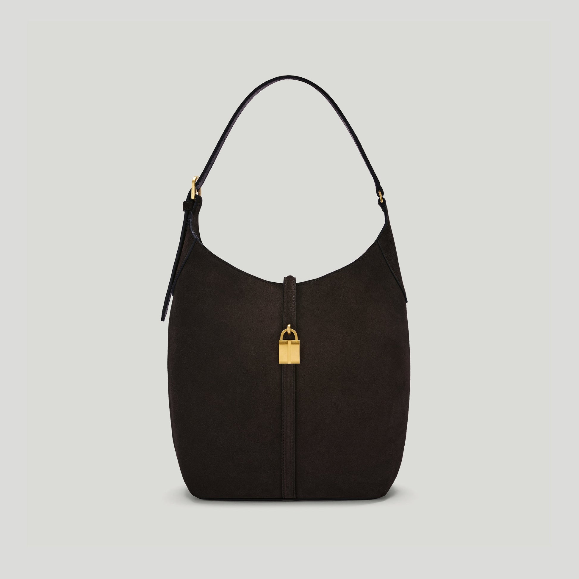 Exclusive The Siena Bucket — One Size — Size dark chocolate suede — Front View