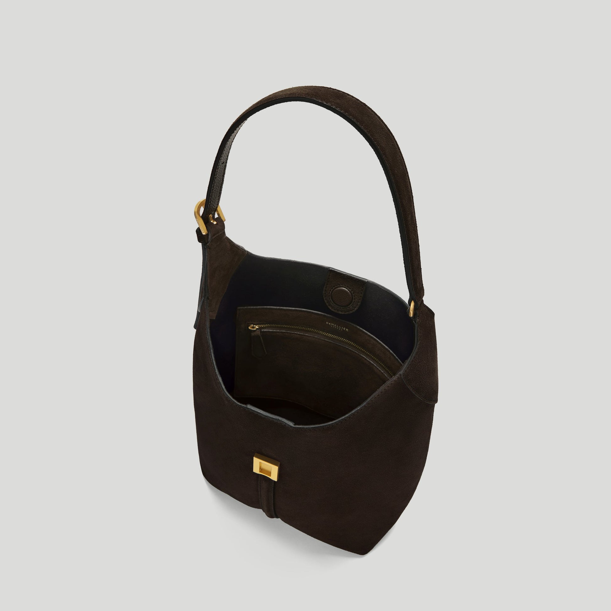 Exclusive The Siena Bucket — One Size — Size dark chocolate suede — Back View