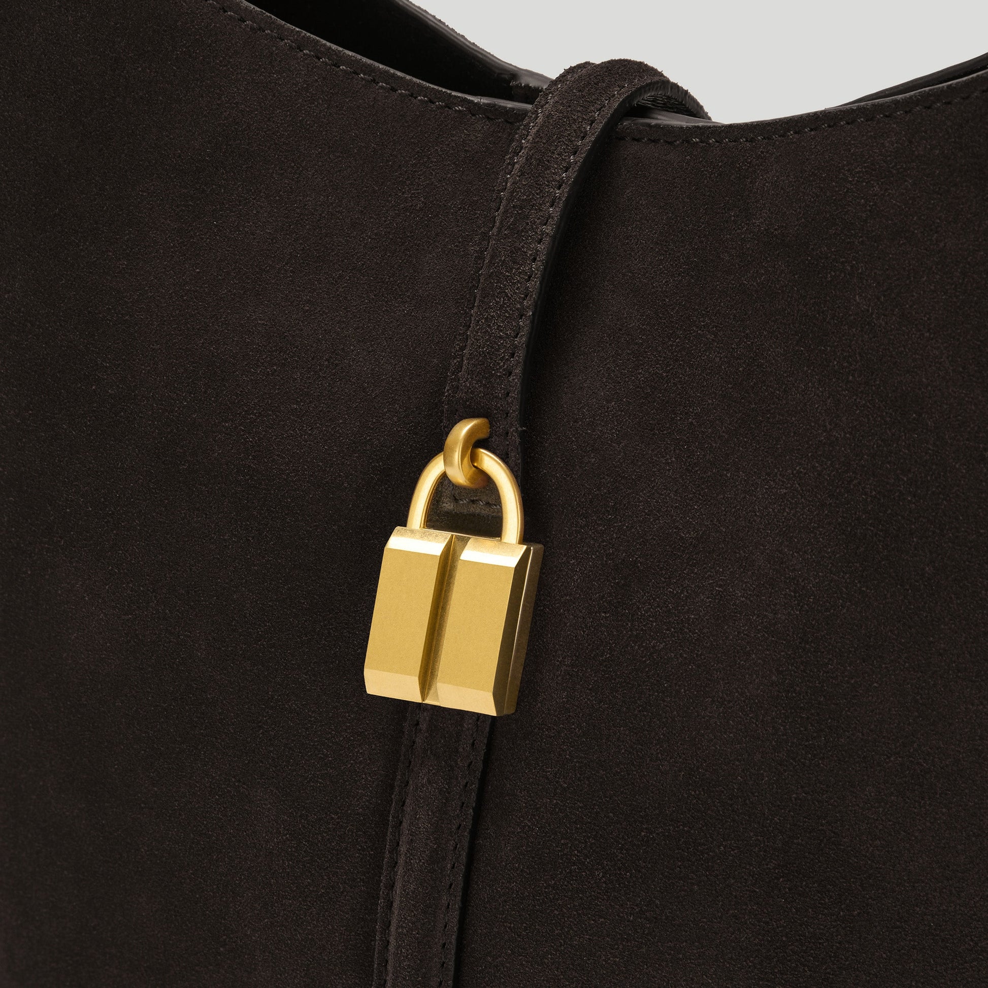 Exclusive The Siena Bucket — One Size — Size dark chocolate suede — Side View