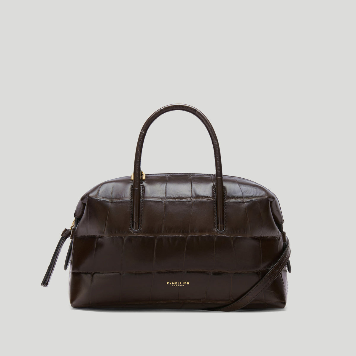 Exclusive The Small Stockholm — Small — Size dark chocolate large croc-effect — Front View