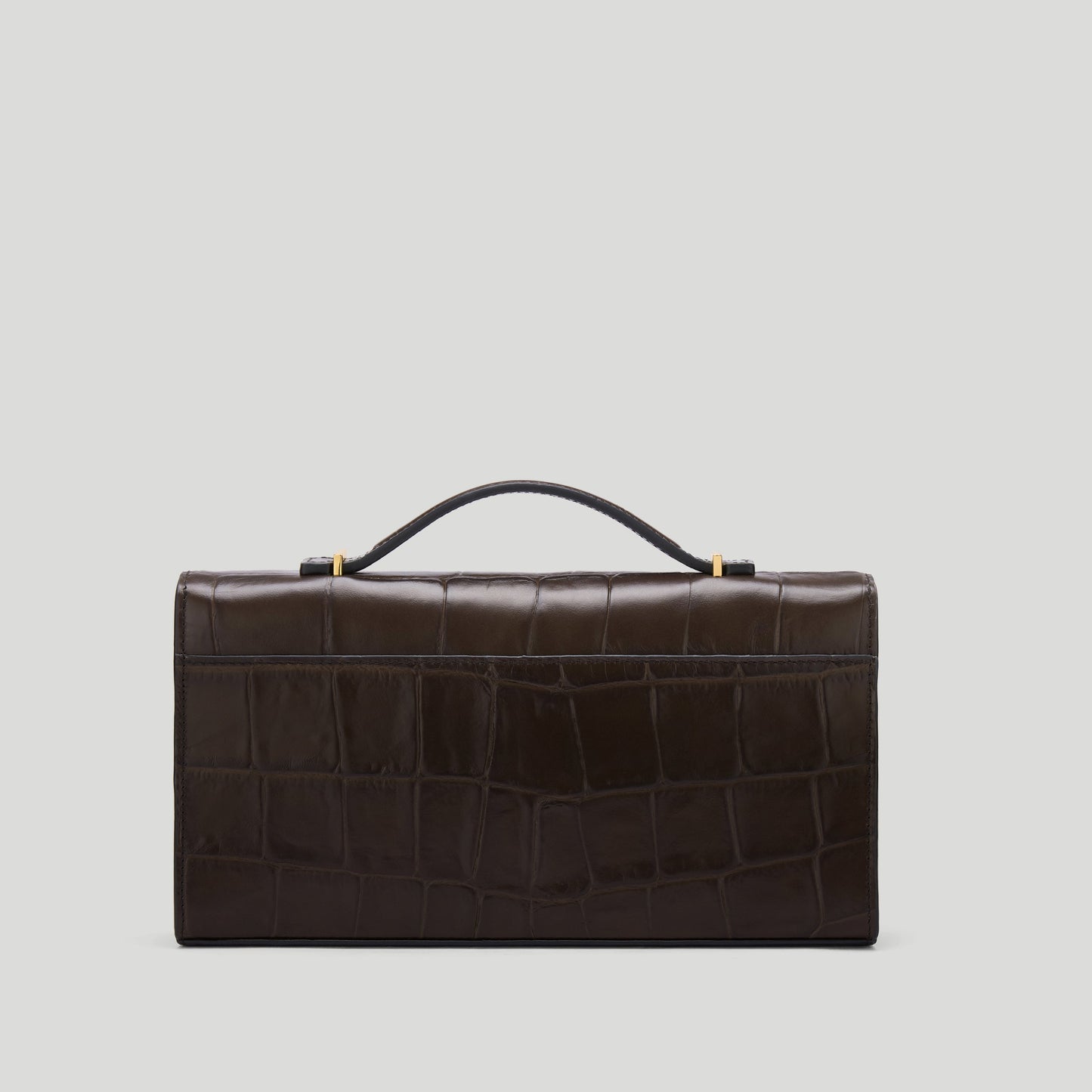 Exclusive The Vancouver Clutch — One Size — Size dark chocolate large croc-effect — Lifestyle View
