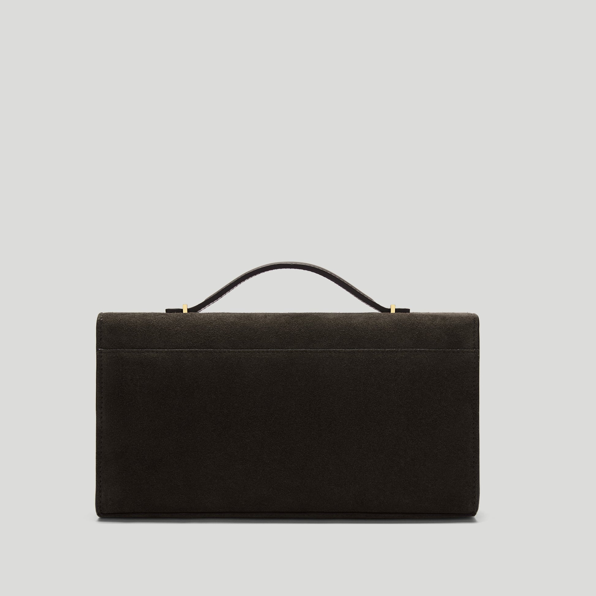 Exclusive The Vancouver Clutch — One Size — Size dark chocolate suede — Detail View
