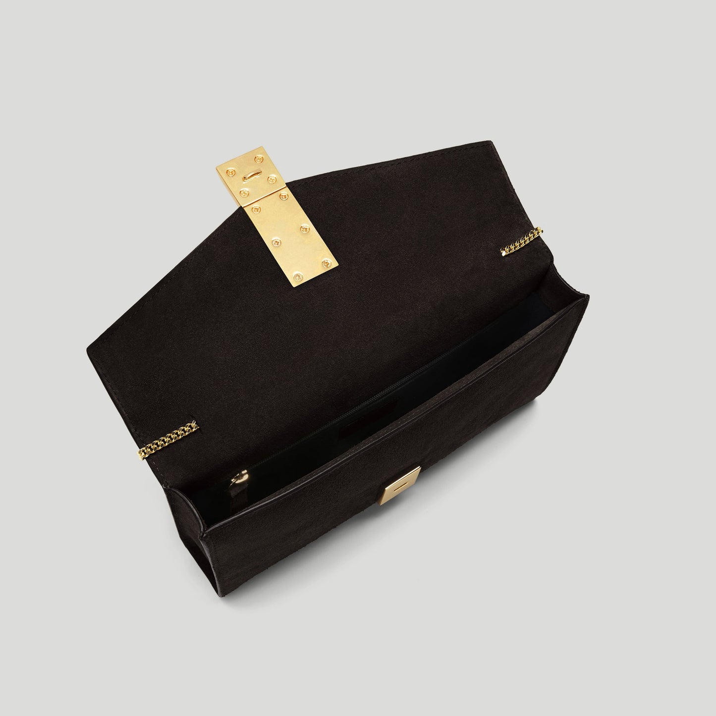Exclusive The Vancouver Clutch — One Size — Size dark chocolate suede — Back View