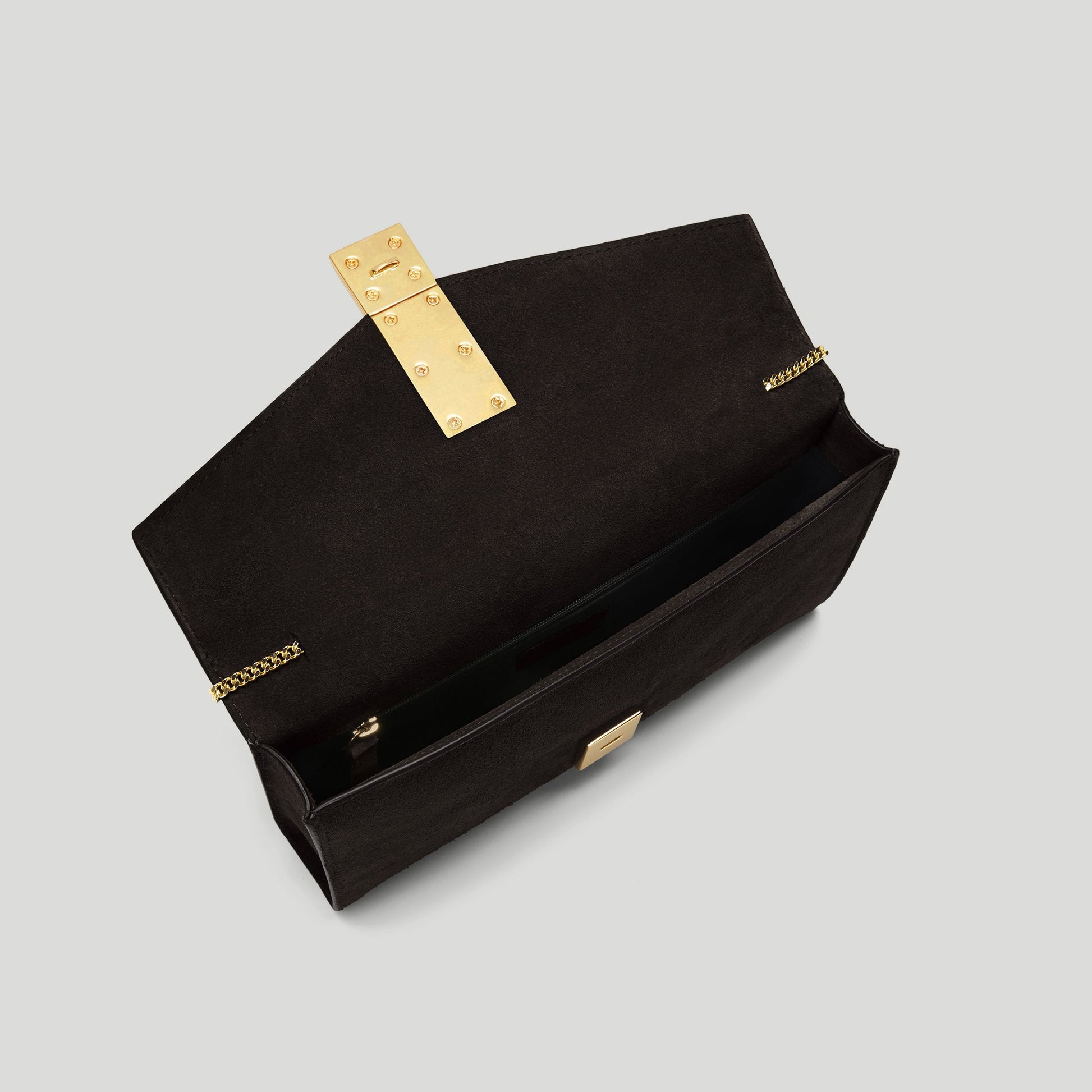 Exclusive The Vancouver Clutch — One Size — Size dark chocolate suede — Back View