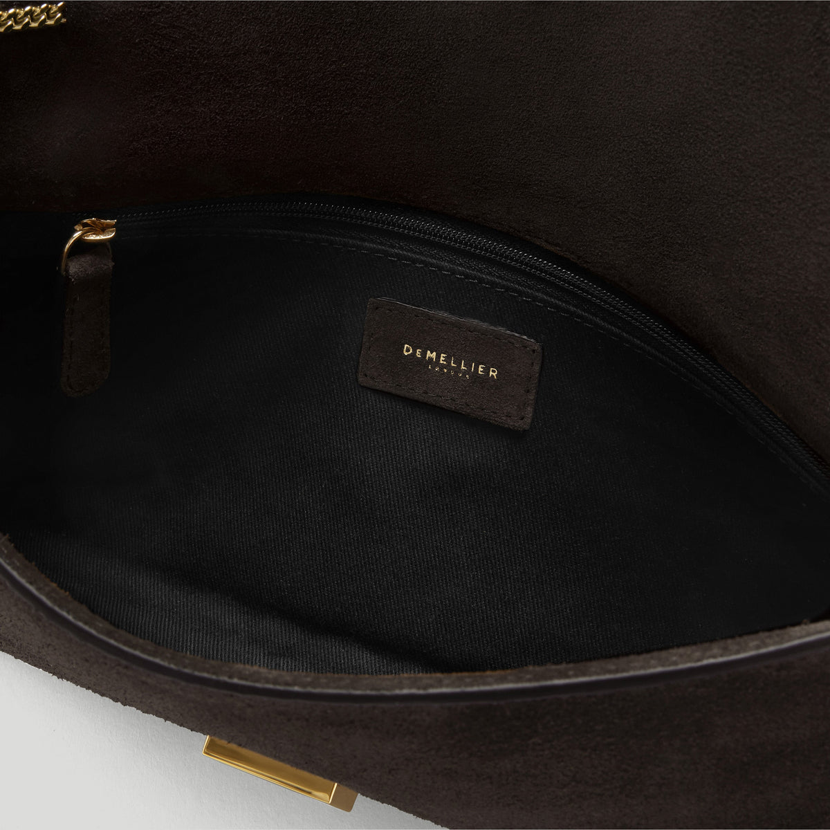 Exclusive The Vancouver Clutch — One Size — Size dark chocolate suede — Top View