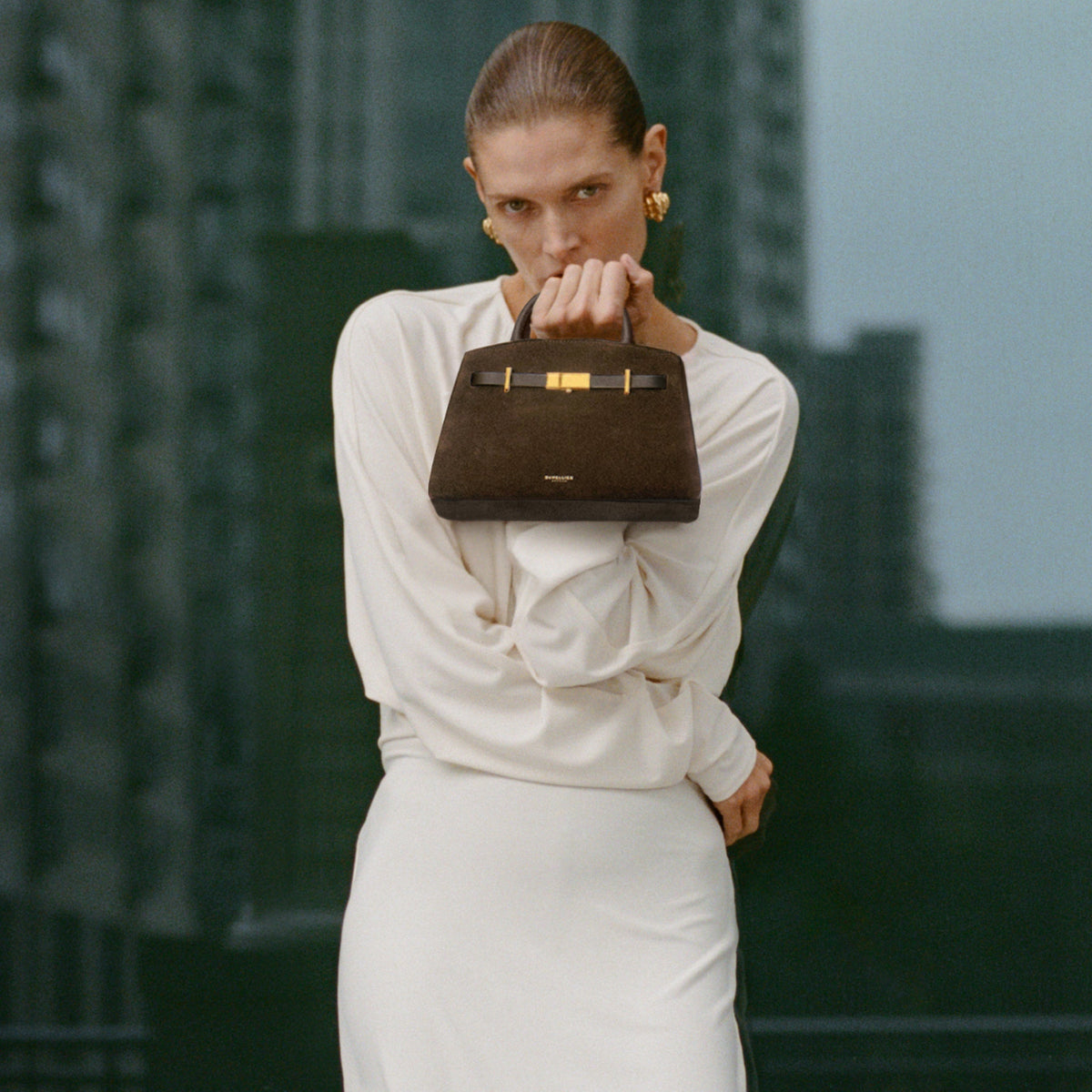 Exclusive The Small Hudson — Small — Size mocha suede & mocha smooth — Side View