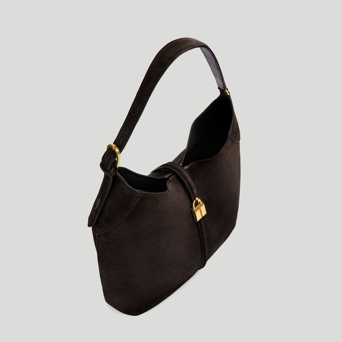 Exclusive The Large Siena Bucket — Large — Size dark chocolate suede — Detail View