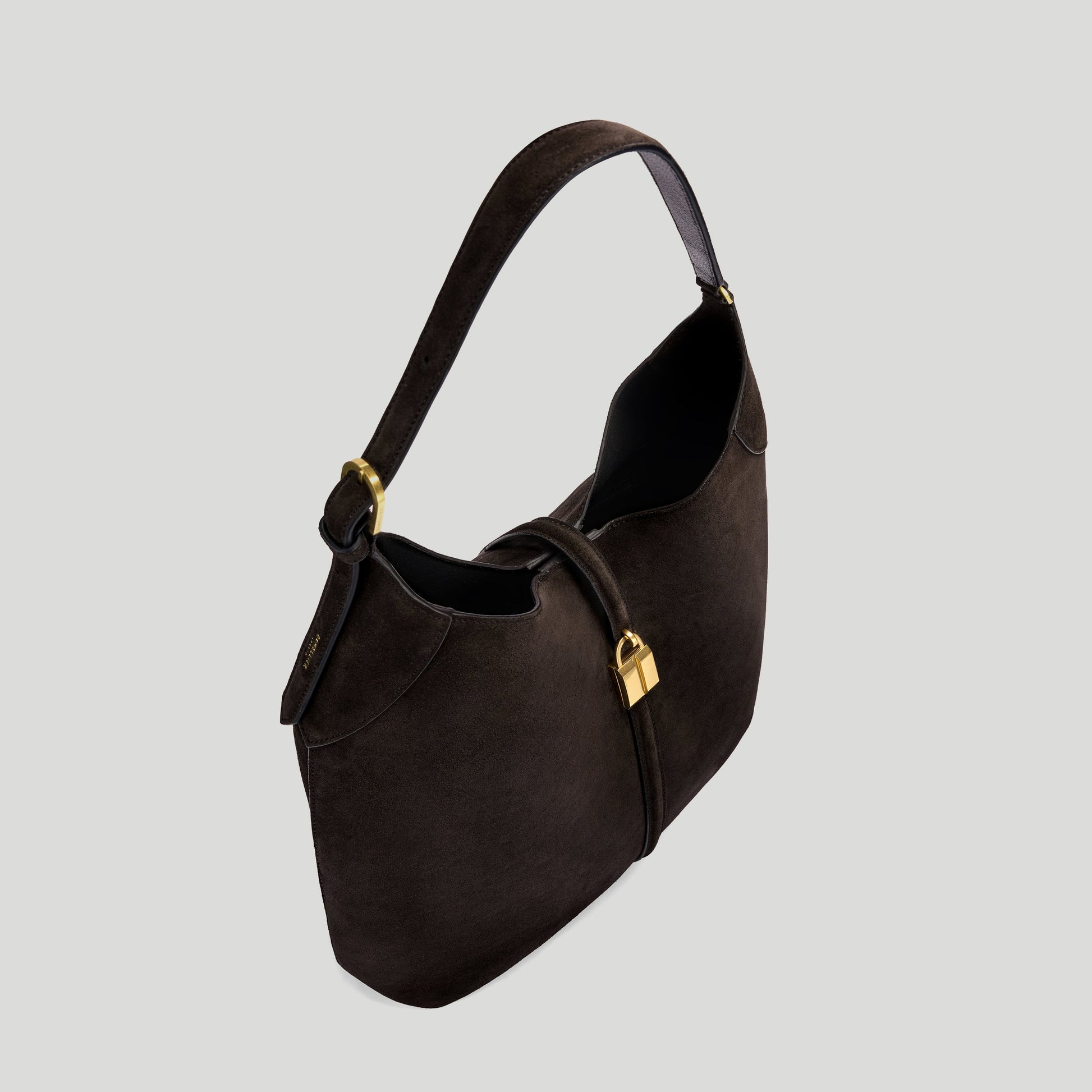 Exclusive The Large Siena Bucket — Large — Size dark chocolate suede — Detail View
