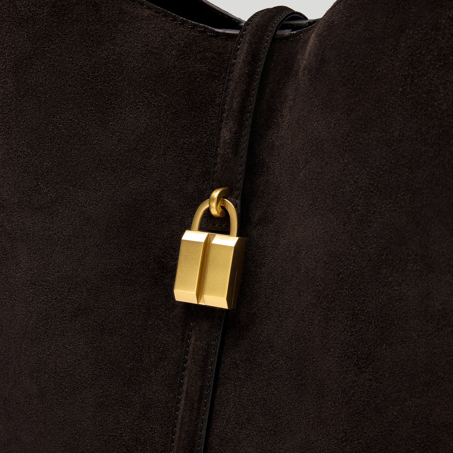 Exclusive The Large Siena Bucket — Large — Size dark chocolate suede — Back View
