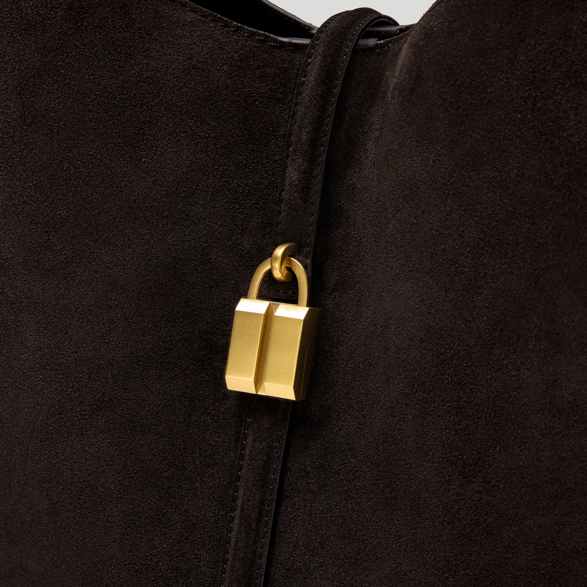 Exclusive The Large Siena Bucket — Large — Size dark chocolate suede — Back View