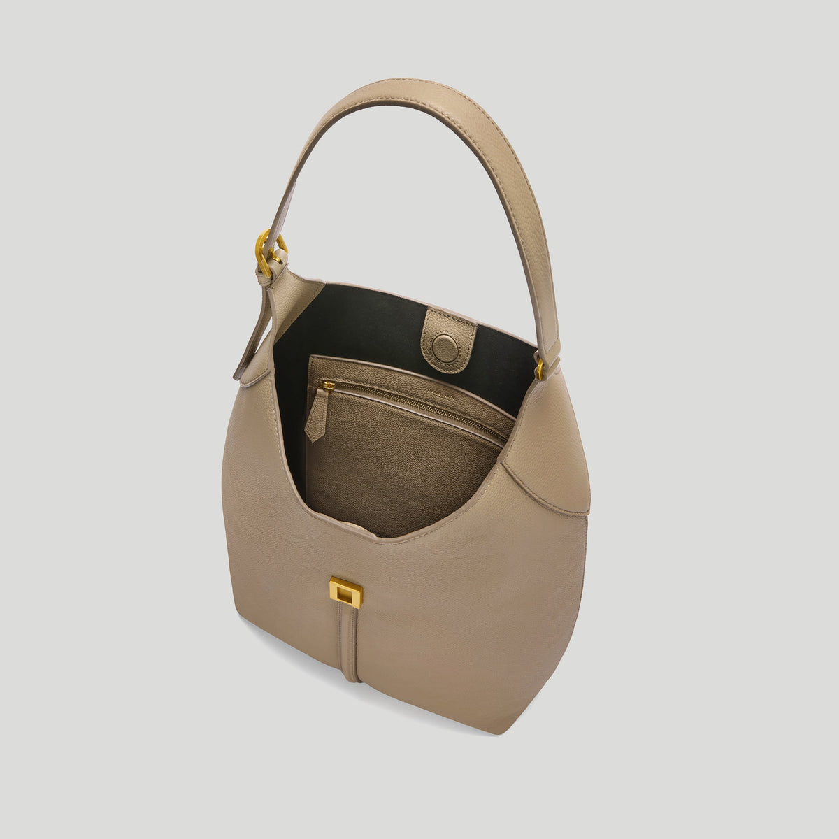 Exclusive The Large Siena Bucket — Large — Size light taupe small grain — Back View