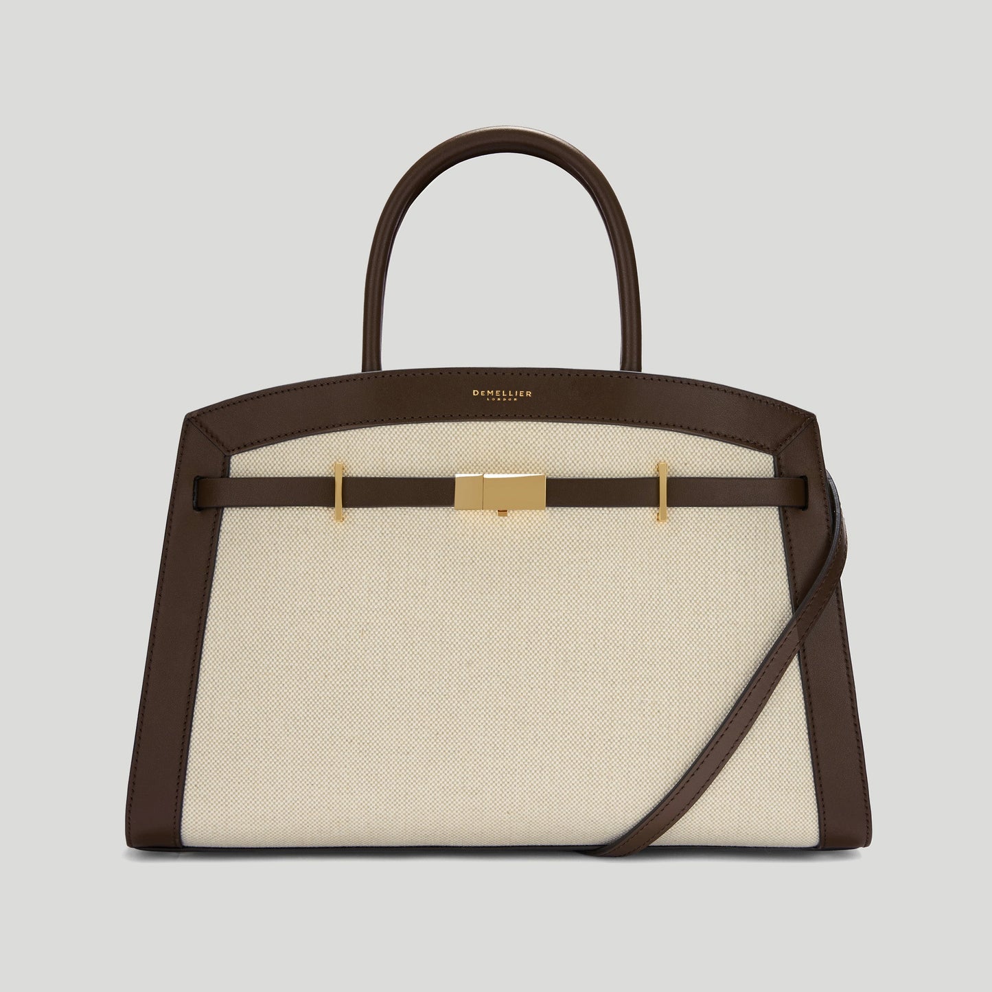 Exclusive The Midi Hudson — Midi — Size salt & pepper canvas mocha smooth — Front View