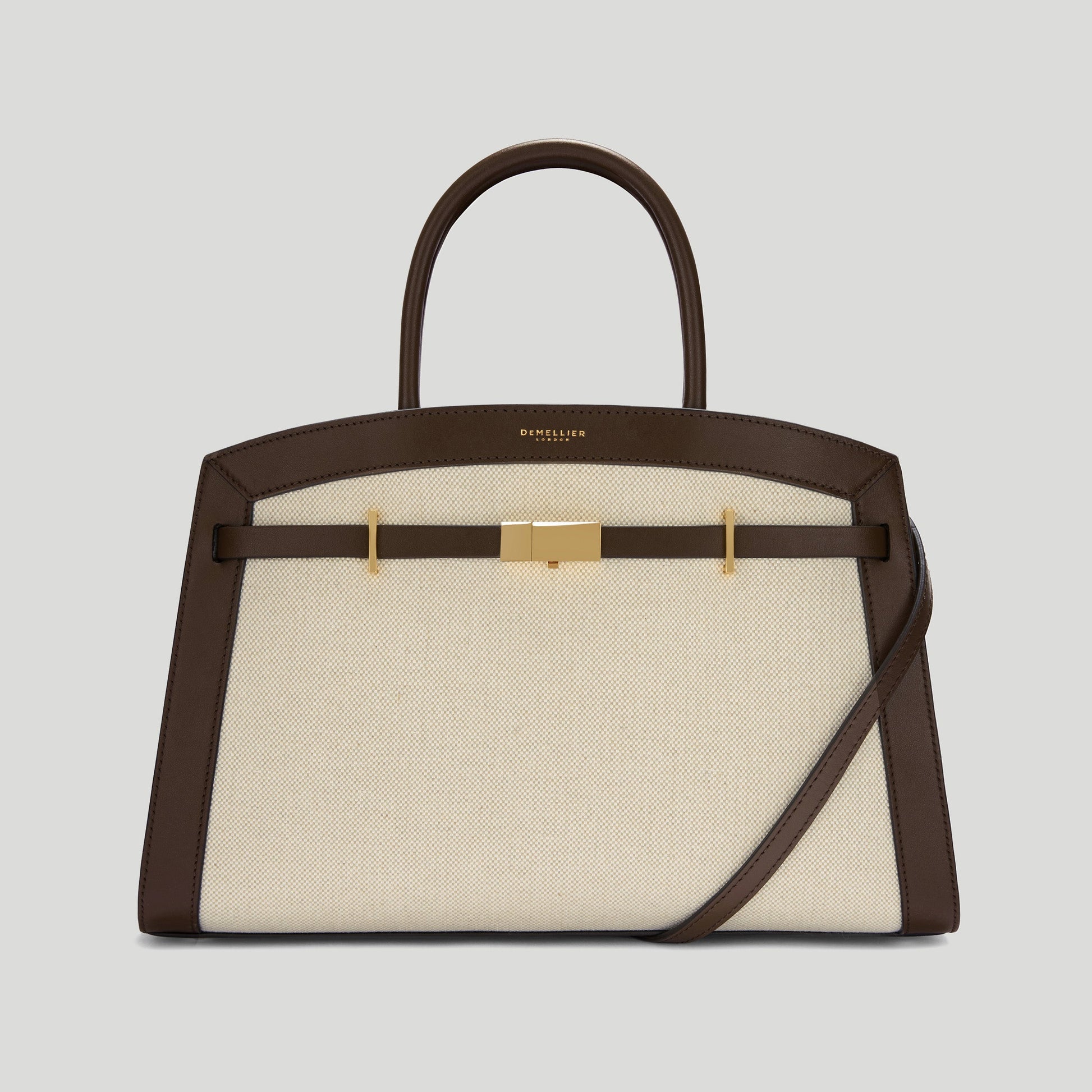 Exclusive The Midi Hudson — Midi — Size salt & pepper canvas mocha smooth — Front View