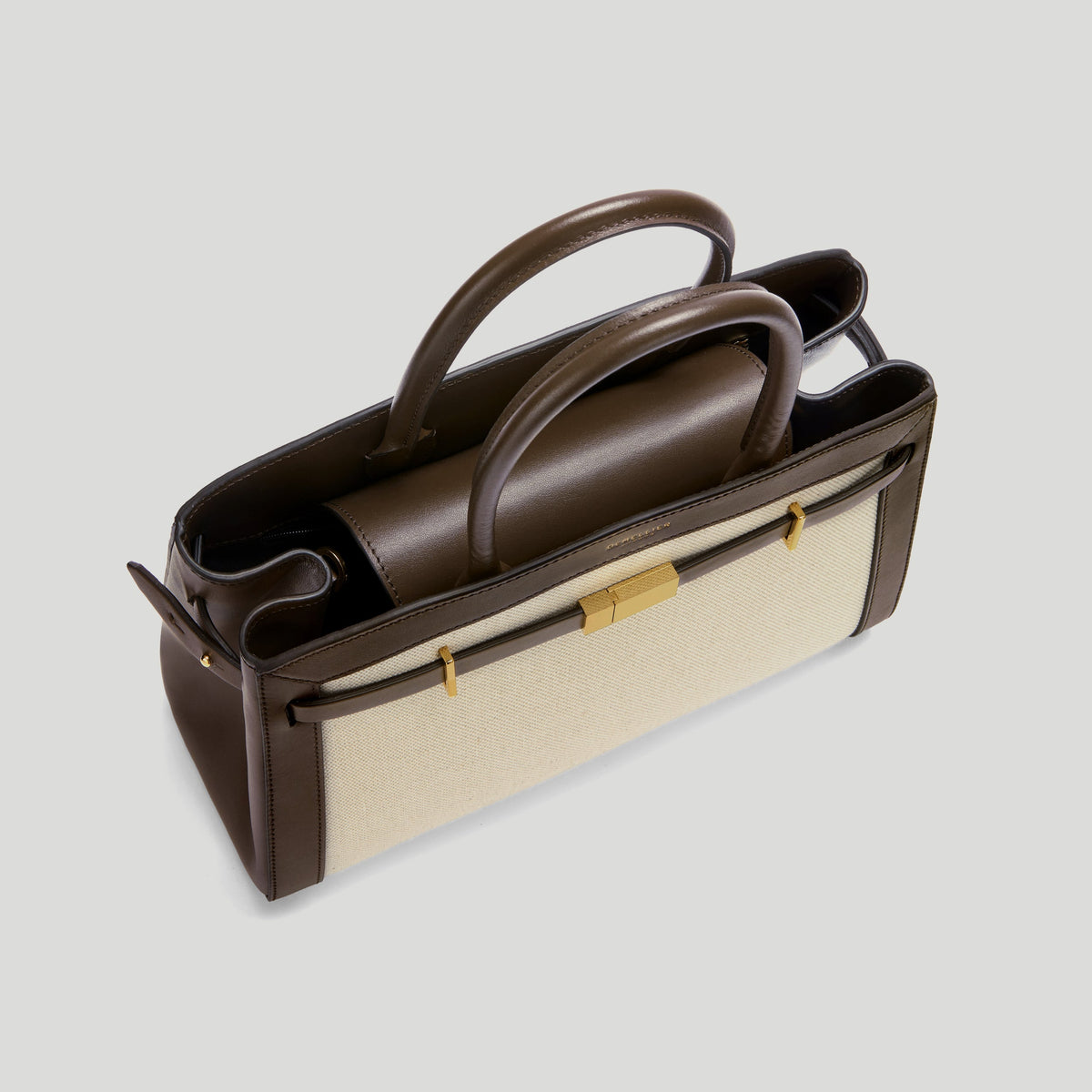 Exclusive The Midi Hudson — Midi — Size salt & pepper canvas mocha smooth — Top View