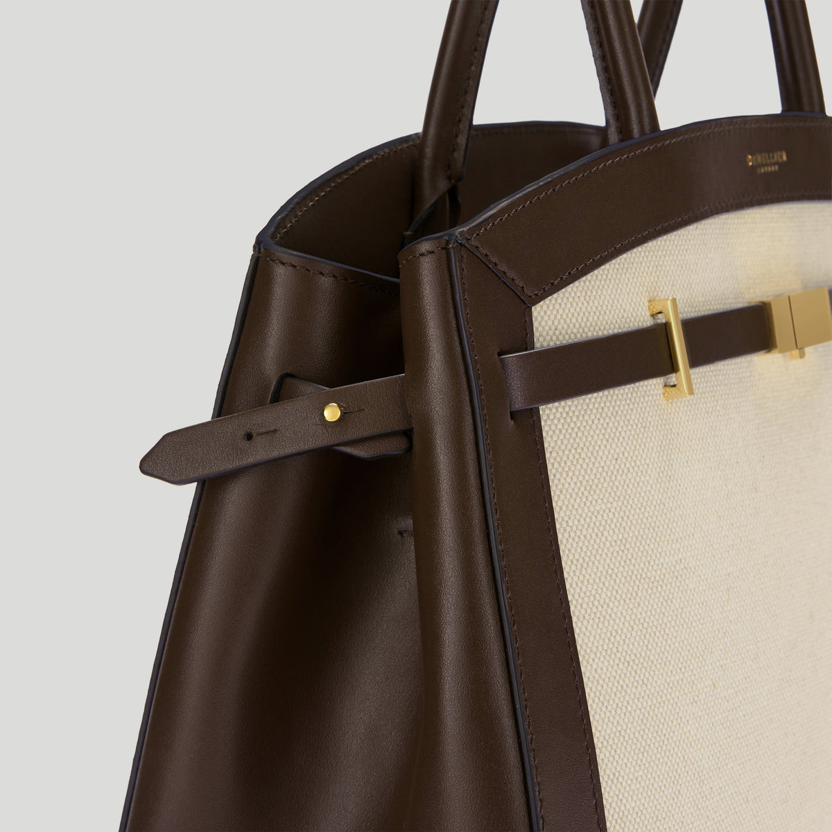 Exclusive The Midi Hudson — Midi — Size salt & pepper canvas mocha smooth — Back View