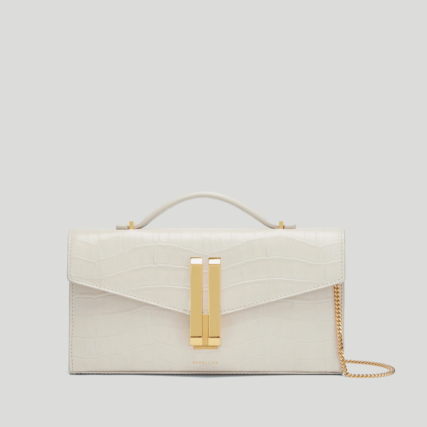 Exclusive The Vancouver Clutch — One Size — Size chalk croc-effect — Front View