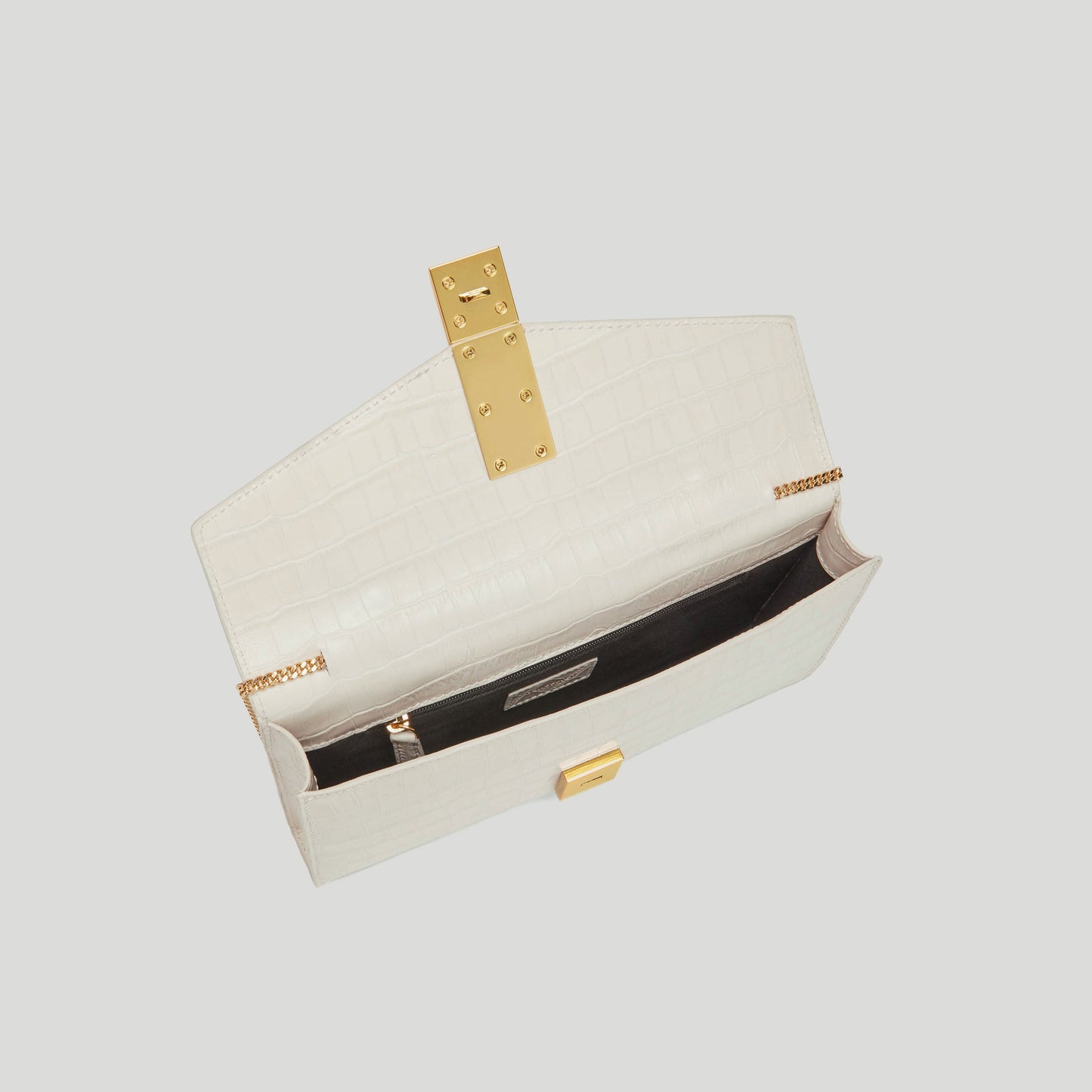 Exclusive The Vancouver Clutch — One Size — Size chalk croc-effect — Back View